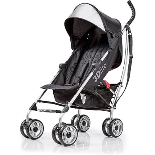 Ingenuity 3Dlite Convenience Stroller, Black – Lightweight Stroller with Aluminum Frame, Large Seat Area, 4 Position Recline, Extra Large Storage Basket – Infant Stroller for Travel and More