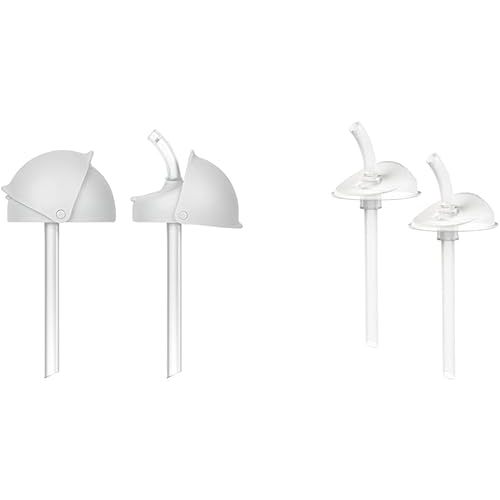 Boon Nursh Silicone Straw Sippy Cup Lid & Swig Replacement Straws Bundle - Toddler Cups