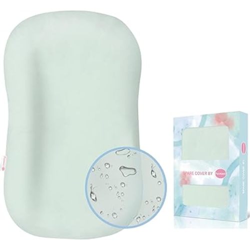 Organic Waterproof Baby Lounger Covers | 100% Organic Cotton| Removable Cover with Waterproof Liner | Machine Washable and Dry (Cover only) (Green)