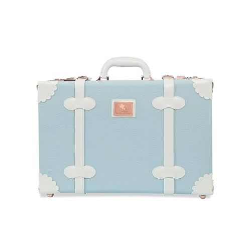 Unitravel Baby Keepsake Case, 16" Handmade Memory Storage Box, Newborn Keepsake Box, Vintage Suitcase for Baby Shower, Baptism, Naming Ceremony or Birthday (Blue)