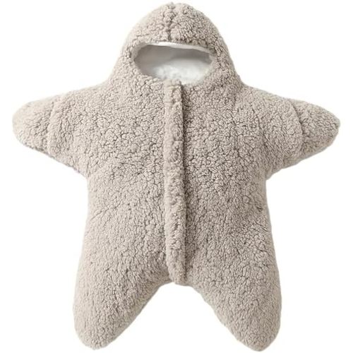 BINIDUCKLING Baby Bunting Suit Starfish Outfit for Fall & Winter Fleece Pramsuit 3-12 Months