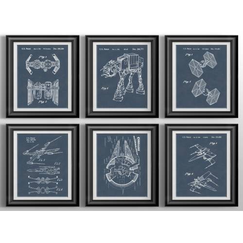 Star Wars Prints Star Wars Wall Art Science Fiction Art Star Wars Nursery Star Wars Gifts Star Wars Home Decor Set of 6 Prints Teen Boy Gift