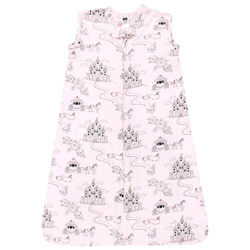 Hudson Baby Infant Girl Cotton Sleeveless Wearable Sleeping Bag, Sack, Blanket, Fairytale Princess, 0-6 Months