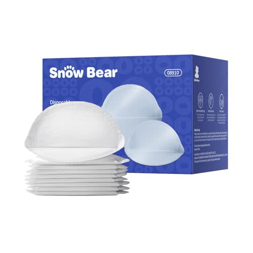 Snow Bear Ultra-Thin Disposable Nursing Pads, 100 Count Super Absorbent and Breathable Breast Pads for Breastfeeding Moms, Stay Dry & Comfortable, Leakproof Protection