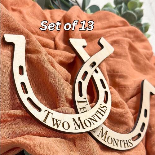 Western Monthly Baby Milestones  |Baby milestones wooden | Western Baby Milestones | Horse theme Baby Nursery |Western Rodeo milestones