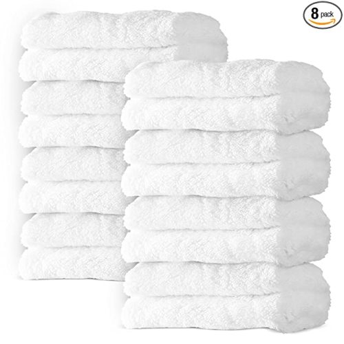 Spotted Play 8 Pack Large Burp Cloths for Baby - 20" by 10" Ultra Absorbent Burping Cloth, Baby Washcloths, Newborn Towel - Milk Spit Up Rags - Burpy for Unisex, Boy, Girl - Burp Cloths Set(White)