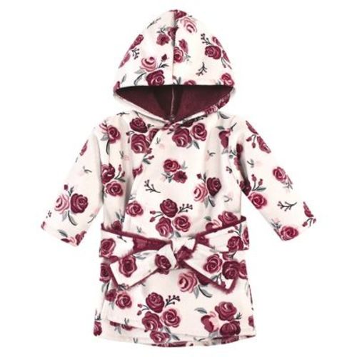 Hudson Baby Infant Girl Mink with Faux Fur Lining Pool and Beach Robe Cover-ups, Rose, 6-12 Months
