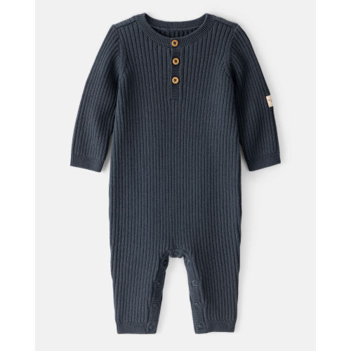 Baby Button-Down Sweater Jumpsuit