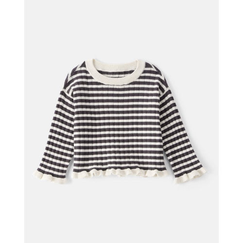 Baby Girl Striped Long-Sleeve Sweater - Ivory/Black - OshKosh | Carter's