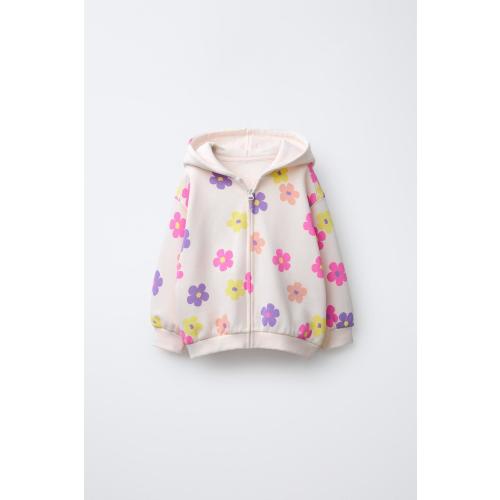 PRINTED ZIP HOODIE - Mauve | ZARA United States