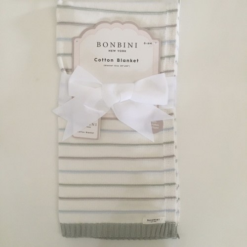 NEW Baby Blanket Bonbini 100% Natural Cotton Stripes Knit | Stepping Stones