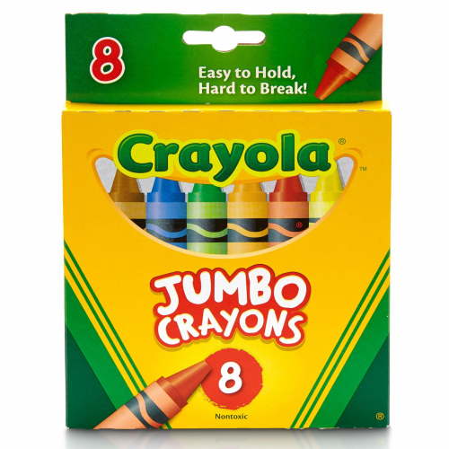 Crayola Jumbo Crayon Set, 8 Ct, Extra Large for Big Kids, Kindergarten School Supplies