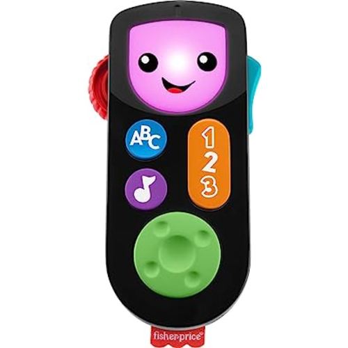Fisher-Price Baby & Toddler Toy Laugh & Learn Stream & Learn Remote Pretend TV Control with Music & Lights for Infants Ages 6+ Months