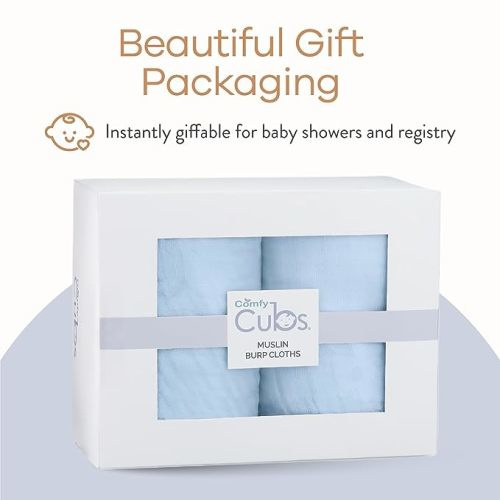 Comfy Cubs Muslin Burp Cloths Large 100% Cotton Hand Washcloths for Babies, Baby Essentials 6 Layers Extra Absorbent and Soft Boys & Girls Baby Rags for Newborn Registry (Sky Blue 10-Pack, 20" X10") - Turmeric - 6-Pack 20"X10"