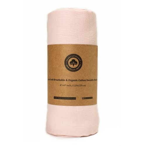 Swaddle Blankets for Girl - Pink Muslin Swaddling Blanket - 100% Organic Cotton Baby Girl Muslin Swaddle Blanket - Pink Gauze Swaddling Blankets - Pink Baby Receiving Blanket - 47”x47” (1 Swaddle)