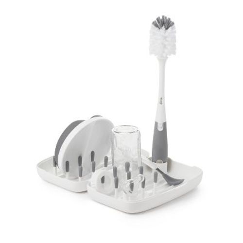 Oxo Tot On-the-go Drying Rack With Bottle Brush - Gray : Target