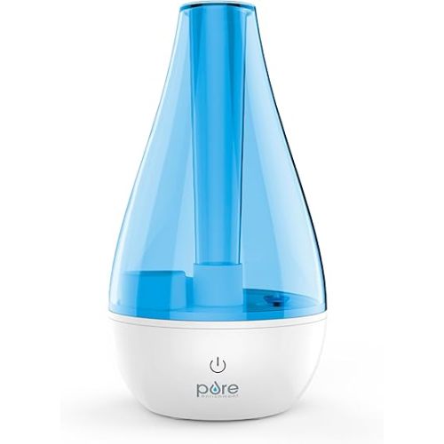 Pure Enrichment MistAire Studio Ultrasonic Cool Mist Humidifier - Small & Compact, Overnight Operation, 2 Mist Settings, Optional Night Light, & Auto Shut-Off - For Offices, Plants & Small Spaces