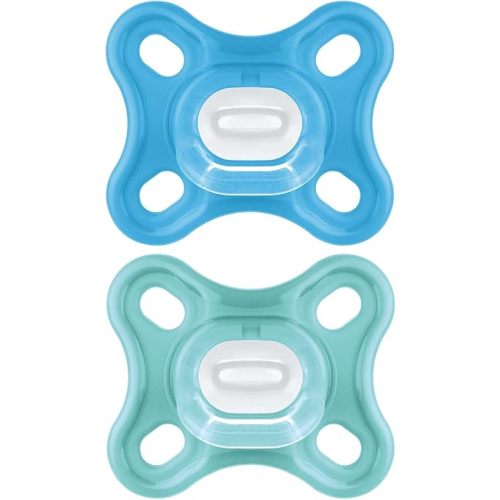 MAM Comfort Baby Pacifiers, Lightweight One-Piece Full Silicone Binky for Newborns 0-3 Months, BPA-Free Nipple, Easy to Clean Pacifier, Best for Breastfed Babies, with Sterilizer Case, 2 Count Binkies