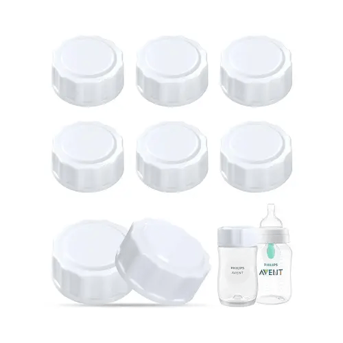 Travel and Storage Bottle Caps Compatible with Avent Baby Bottles, Bottle Lids Replacement, 8 Count