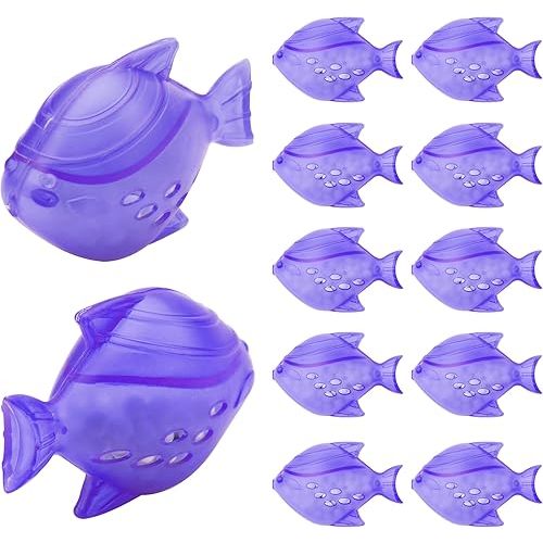 Funmit 12 Pack Universal Humidifier Cleaner Fish Compatible with Almost All Humidifiers and Fish Tanks, Purifies Water, Prevents Hard Water Build-Up, Reduces Scale, Purple