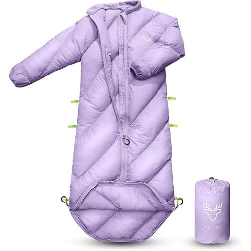 AZITREK Walkable Toddler Sleeping Bags for Kids, Boys Girls (2T-4T) - Puffy Camping Sleeping Sack for Indoor, Outdoor, Travel, Sleepover, Slumber Party (up to 46 in)- Machine Washable, Lightweight