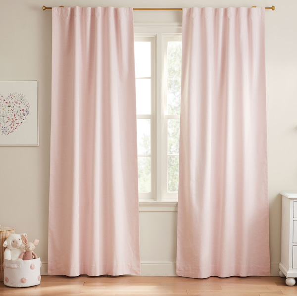 Evelyn Linen Kids Blackout Curtain | Pottery Barn Kids