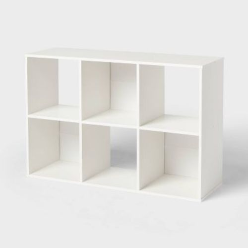 6 Cube Book Decorative Book Shelf White - Brightroom™