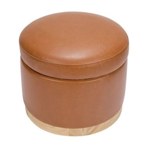 Babyletto Naka Storage Ottoman With Light Wood Base - Greenguard Gold Certified - Performance Cream