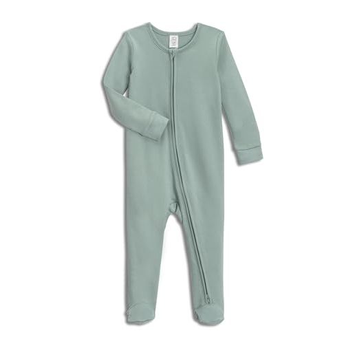 Colored Organics Baby Zip-Up Footed Sleeper with 2-Way Zipper - Newborn Organic Cotton Pajamas