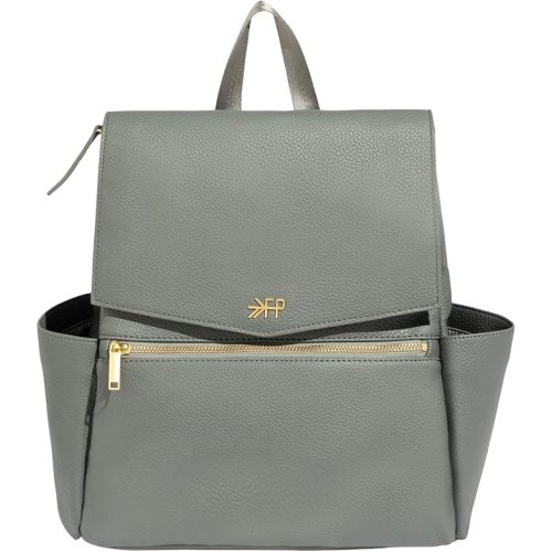 Freshly Picked Mini Diaper Bag II Backpack – Premium Vegan Leather Small Baby Bag with Changing Pad, Compact, Lightweight & Stylish for Moms On-the-Go, Stone