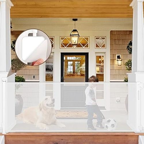 80" No Drill Retractable Baby Gates for Doorways No Drilling Retractable Pet Gate for Stairs No Drilling Retractable Dog Gate Indoor Mesh Baby Gates Extra Wide Retractable Gate Outdoor Gates for Decks