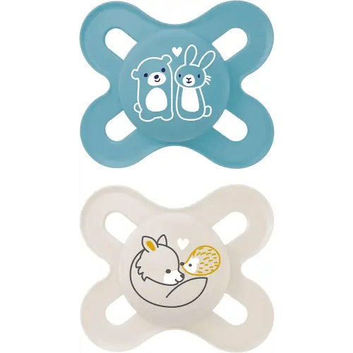 MAM Original Start Newborn Baby Pacifier, Best Pacifier for Breastfed Babies, Sterilizer Case, 0-3 Months, Boy, 2 Count (Pack of 1)