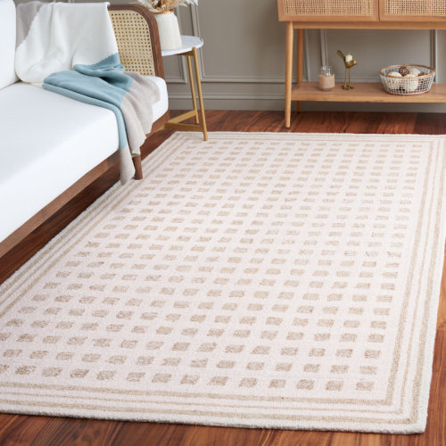 Beachcrest Home Ramm 604 Checkered Area Rug In Ivory / Beige & Reviews | Wayfair