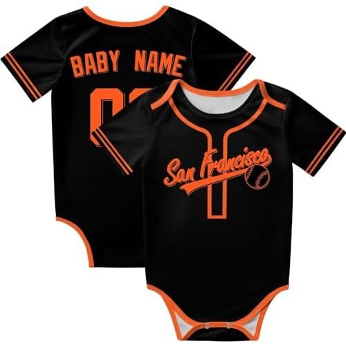 KREDE Baby Clothes Unisex Bodysuit Personalized Custom Baby Name Number for Boy Girl
