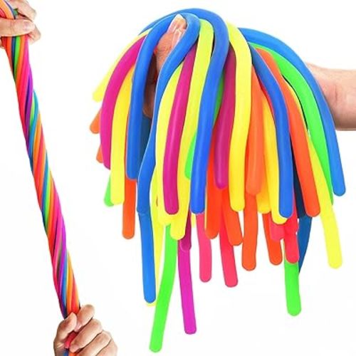 Small Stretchy String Noodles 30 Packs Children Sensory Stretch Strings Fidget Toys for School Classroom Rewards Back to School Birthday Party Favors and Prizes Treasure Box Toys