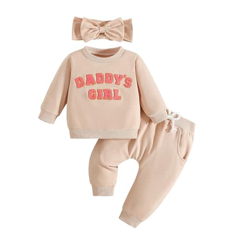 Abbence Baby Girl Sweatshirt Clothes Pants Set Joggers Toddler Fall Outfit Infant Sweatsuit
