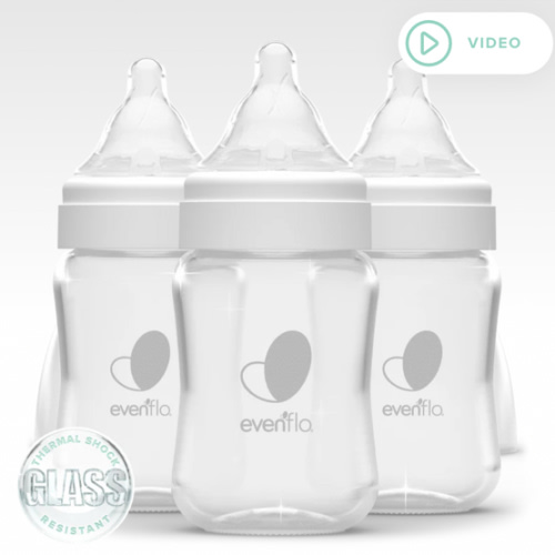 Balance + Glass, Wide Neck Baby Bottles
– Evenflo