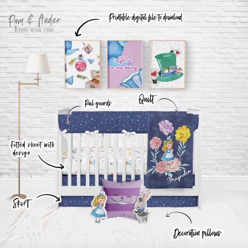 ALICE IN WONDERLAND Baby Bedding Alice in Wonderland - Etsy