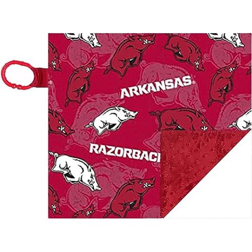Arkansas Razorback Licensed 10"" x 10"" Baby Crinkle Minky Lovey