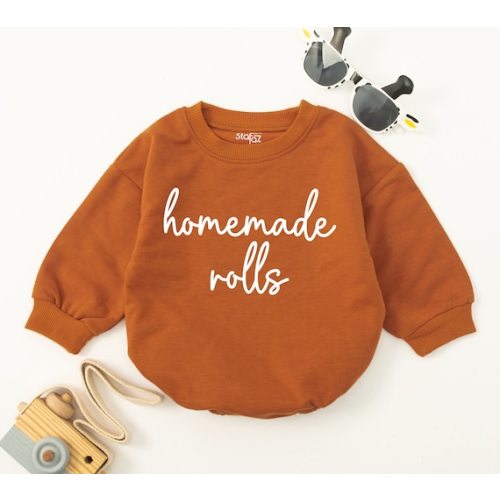 Homemade Rolls Retro Natural Baby Romper Retro Fall Toddler - Etsy
