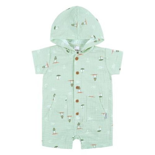 Gerber Baby & Toddler Boys' Hooded Romper - Sea Scene - 6-9 Months
