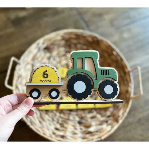 Baby Monthly Milestones Photo Prop - Tractor Monthly Milestone Marker
