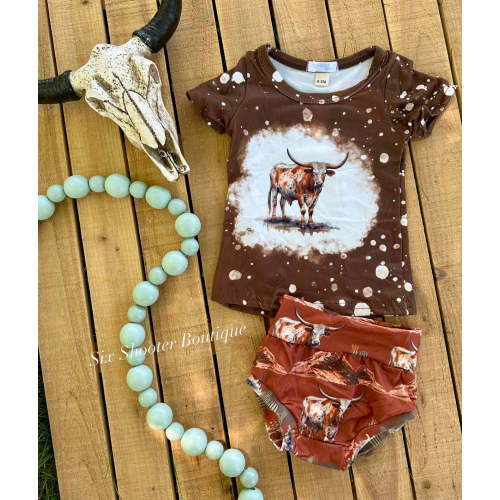 Longhorn baby bummie set (sale)