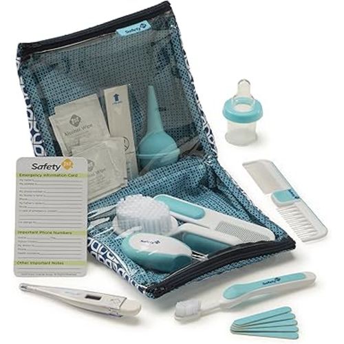 Safety 1st Deluxe Baby Healthcare and Grooming Kit, Arctic Blue, Newborn Baby Essentials, One Size, 25 Pieces
