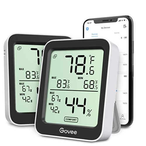 Govee Digital Hygrometer Indoor Thermometer Room H5075, Bluetooth Temperature Humidity Meter with 164ft Remote App Control, Notification Alerts, 2 Years Data Storage Export for Bedroom, Wine Cellar