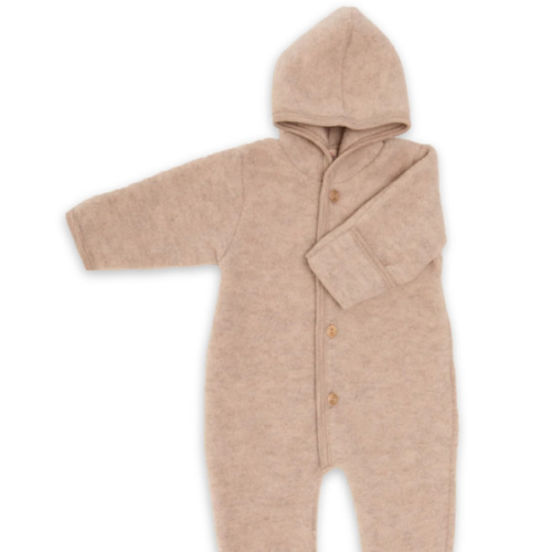 Hooded wool fleece overall