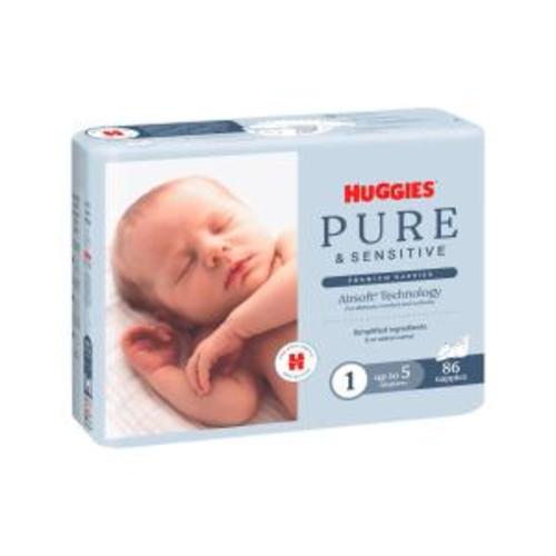 Huggies Pure & Sensitive Newborn Nappies Size 1 | 86 Pack