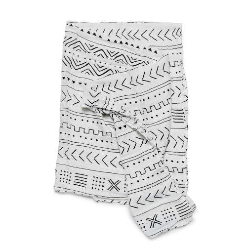Muslin Swaddle - White Mudcloth