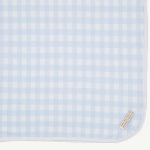 Baby Buggy Blanket - Buckhead Blue Gingham with Worth Avenue White