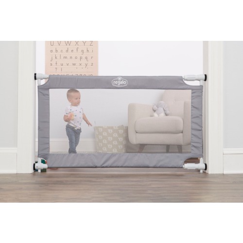 Regalo Expandable Mesh 50-Inches x 28-Inches Pressure Mounted Gray Plastic Safety Gate